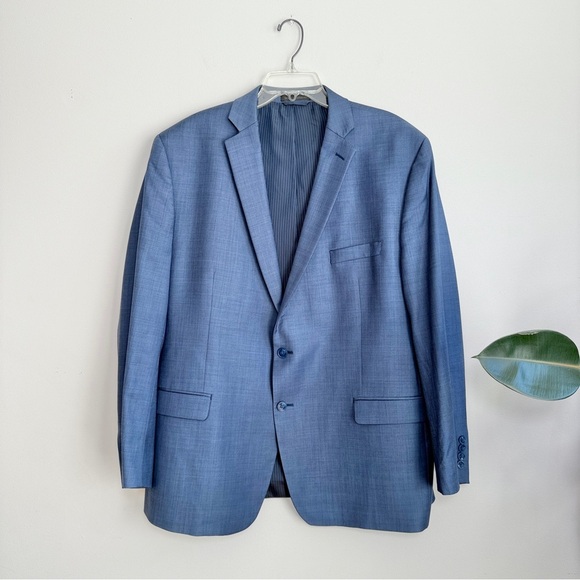 Sport Coat Mens Slim Fit Blue Wool Blazer Suit Jacket Suits Blazers